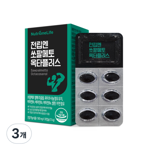 뉴트리원 전립엔 쏘팔메토 옥타플러스 17.4g, 30정, 3개