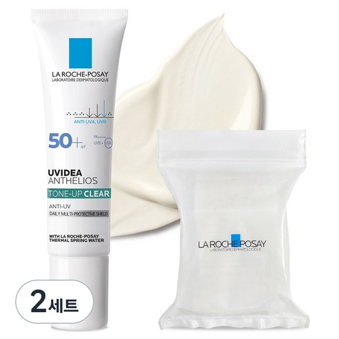 라로슈포제 유비데아 톤업 클리어 선크림 SPF50+ PA++++ 30ml + 화장솜 30p 세트, 2세트