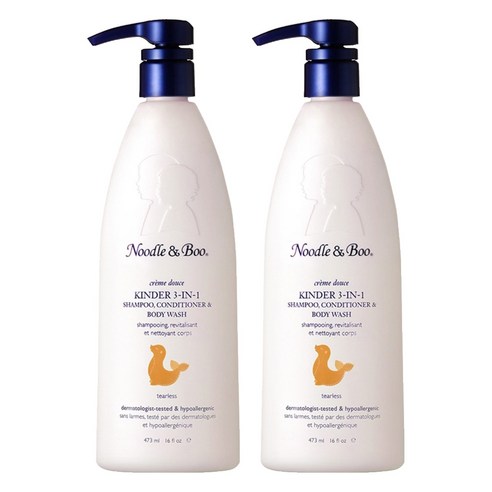 유아용 누들앤부 대용량 킨더 3 in 1 샴푸 린스 & 워시, 473ml, 2개