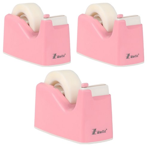 잘잘리오 미니 자동 안전 어린이 테이프 디스펜서 레인보우, 02 핑크, 3개
