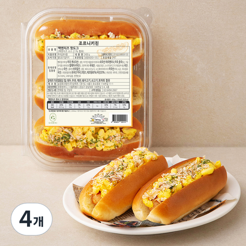 조르니키친 맥앤치즈 핫도그 3입, 400g, 4개