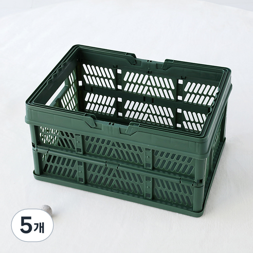 마켓비 KONTINO 폴딩바스켓 33L, 원톤 그린, 5개