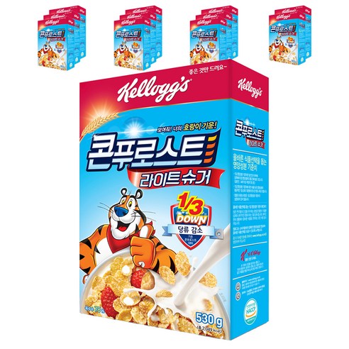 켈로그 콘푸로스트 라이트슈거 시리얼, 530g, 12개