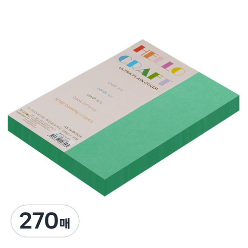 종이문화 친환경색지 레인보우카드 No.11 딥그린, A5, 270매