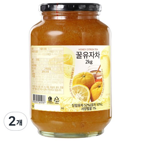초록원_꿀유자차 2KG, 2개, 1개입