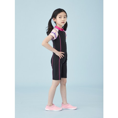 All-in-one 女童潛水服防曬服拉鍊兒童拉鍊服拉鍊服兒童泳衣兒童室內泳衣嬰幼兒雜貨衣服女孩女童游泳池水公園  水上樂園  水上游樂  海  Beach  海灘  海邊  游泳  swmmimg  嬰兒泳衣