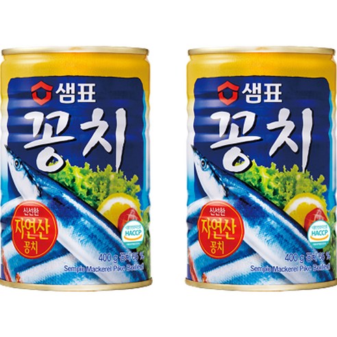 샘표 꽁치 통조림, 400g, 2개