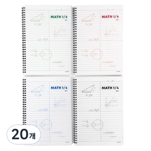 위드나 PP 4분할 수학노트 80-0079, 랜덤발송, 20개