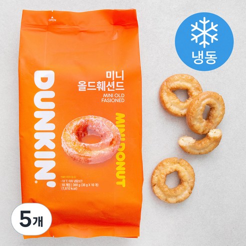 던킨도너츠 미니 올드훼션드 도넛츠 (냉동), 36g, 10개입, 5개