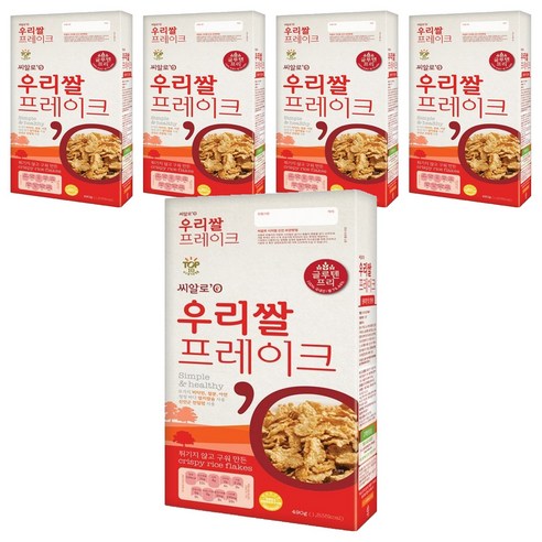 씨알로 우리쌀프레이크 시리얼, 5개, 490g