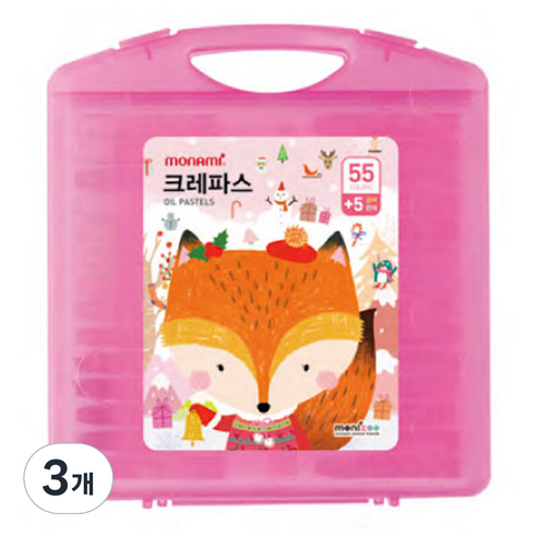 모나미 모니주 크레파스 55색+5색 여, 60색, 3개