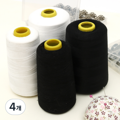 일반 40수 2합사 재봉틀실, 화이트, 4개