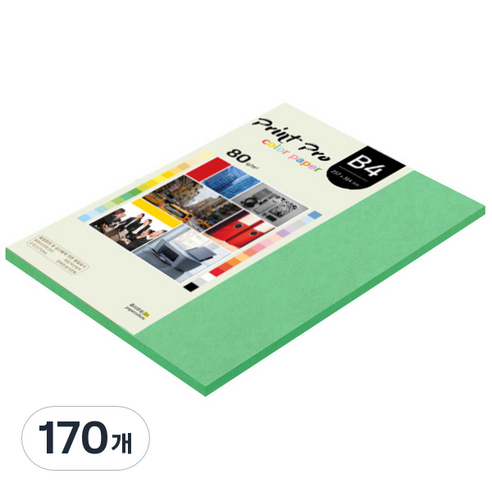 종이문화 프린트 프로 칼라 복사용지 No 11 딥그린 80g, B4, 170개