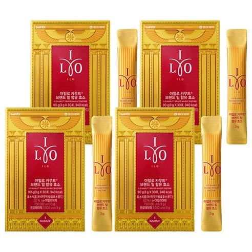 동아제약 아일로 카무트 브랜드 밀 함유 효소 30p, 90g, 4개