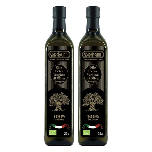 브로냐 유기농 엑스트라 버진 올리브 오일, 2개, 250ml