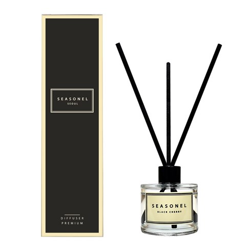 시즈넬 플라워 디퓨저 50ml + 블랙스틱 3p 플레인, 블랙체리