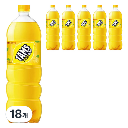롯데칠성음료 탐스 제로 레몬향 음료, 18개, 1.5L
