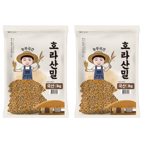 농부곡간 국내산 호라산밀, 3kg, 2개