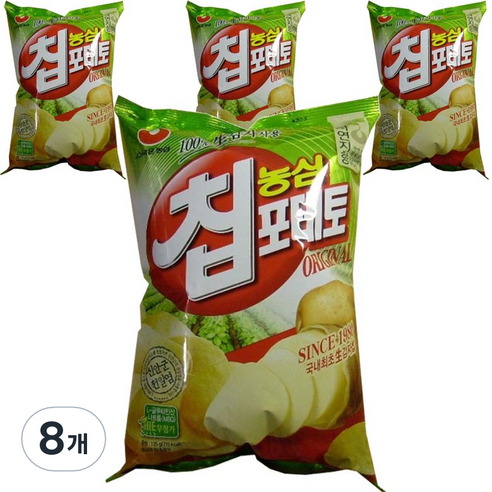 농심 포테토칩 오리지널, 125g, 8개