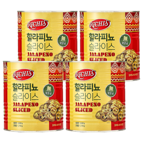 동서 리치스 할라피뇨 슬라이스, 4개, 3kg