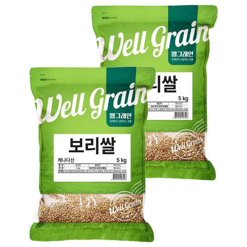 웰그레인 캐나다산 보리쌀, 5kg, 2개