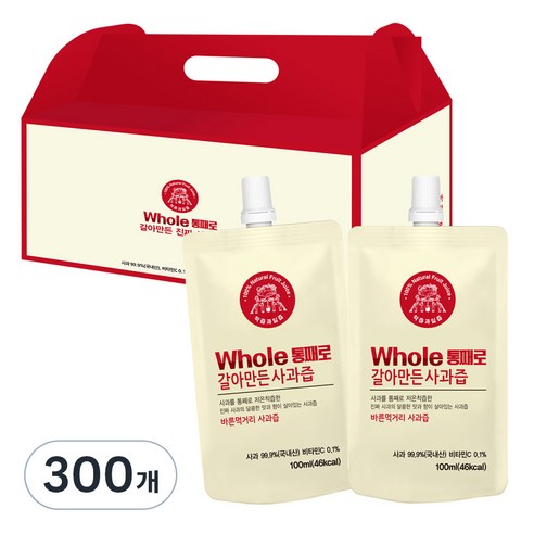 통째로 갈아만든 사과즙 스파우트, 100ml, 300개입