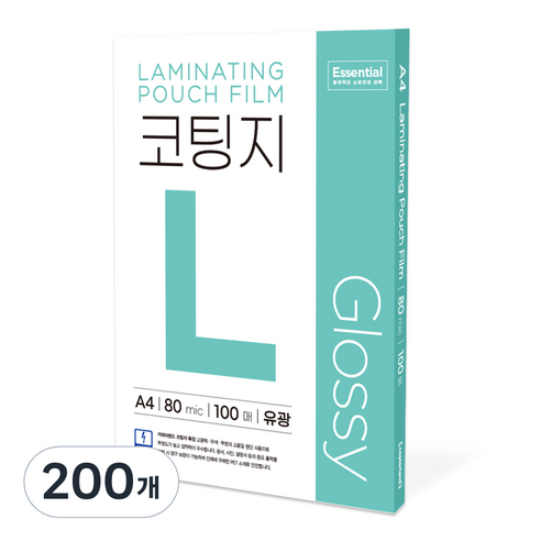 카피어랜드 에센셜 정전기 방지 코팅지 유광 80mic, A4, 200개