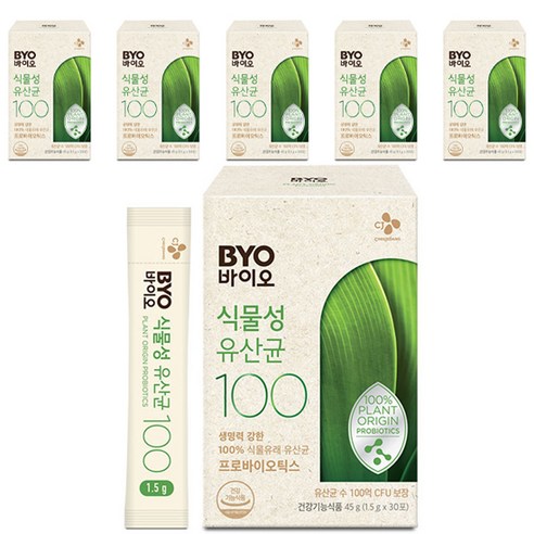BYO 식물성 유산균 100 30p, 45g, 6개