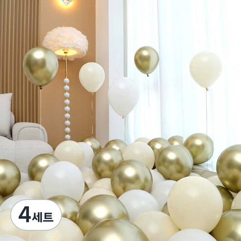 피앤비유니티 풍선 50p 세트 골드, 08 비치골드 3색혼합, 4세트