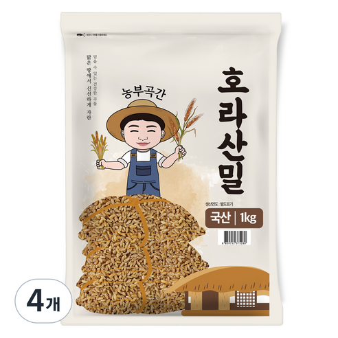 농부곡간 국내산 호라산밀, 1kg, 4개