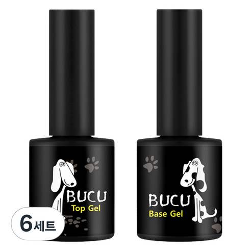 유키 뿌꾸 젤네일 베이스젤 10g + 탑젤 10g 세트, 투명, 6개