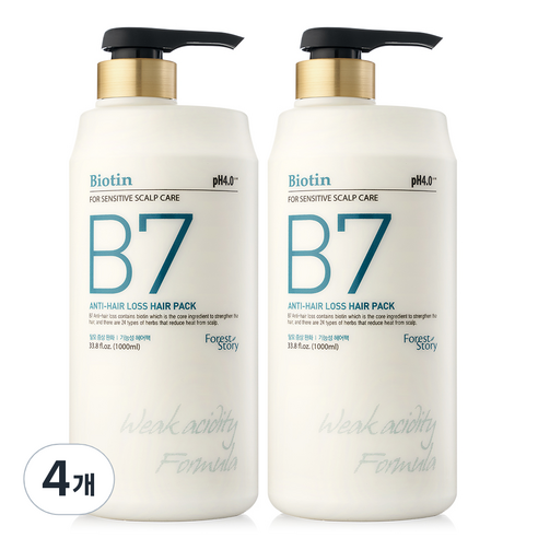 포레스트스토리 B7 약산성 탈모 헤어팩, 1000ml, 4개