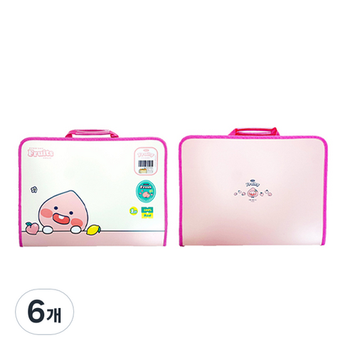 카카오 LF 프루티 손잡이 지퍼 파일 케이스, 리틀어피치, 6개