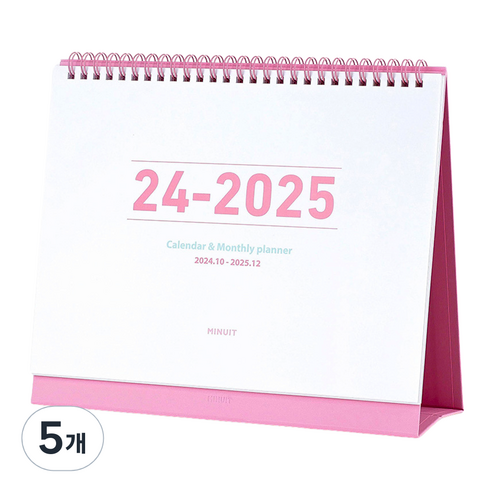 미뉴잇 2025 캘린더 앤 플래너, 핑크, 5개