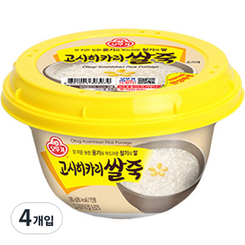 오뚜기 고시히카리 쌀죽, 285g, 5개 오뚜기계란야채죽