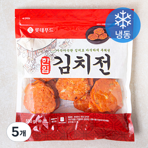 한입 김치전 (냉동), 500g, 5개