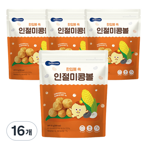 베베쿡 한입에 쏙 인절미 콩볼, 16개, 25g, 인절미맛