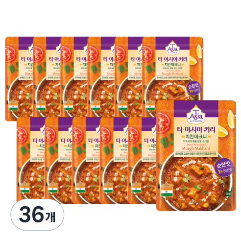 티아시아키친 치킨 마크니 커리 전자레인지용, 170g, 36개