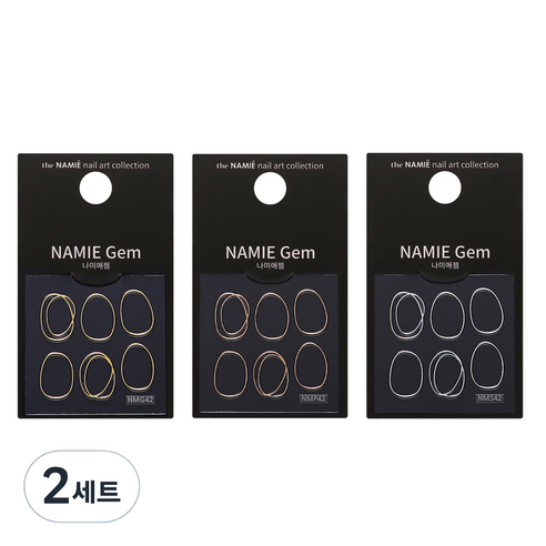 더나미애 젤네일 스티커 젬 3종 세트, 2세트, NM42