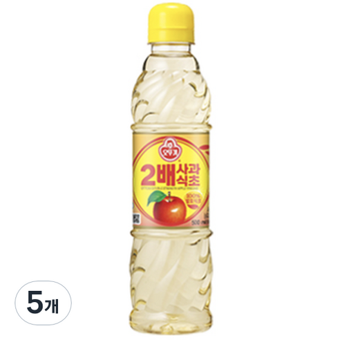 오뚜기 2배 사과식초, 500ml, 5개