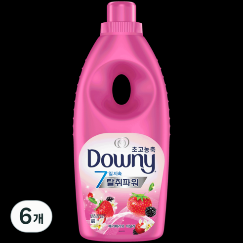 다우니 고농축 섬유유연제 7일 탈취파워 베리베리와 바닐라 크림, 1L, 6개
