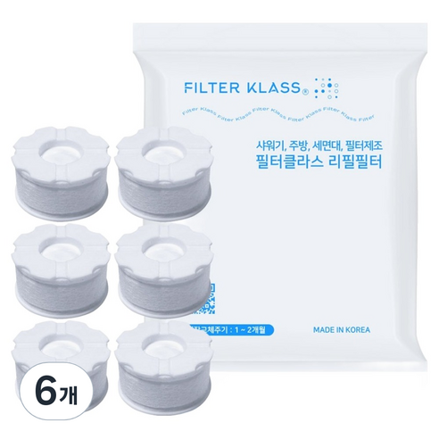 필터클래스 바디럽 퓨어썸 호환 베이직 세면대 필터 6p, 6개, 무향
