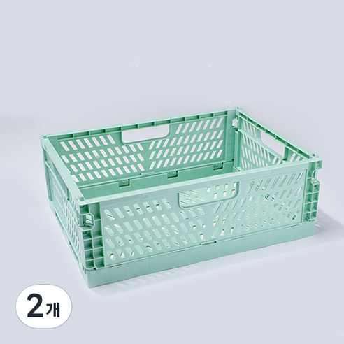 다용도 수납 정리함 폴딩 박스 XL, 민트, 2개