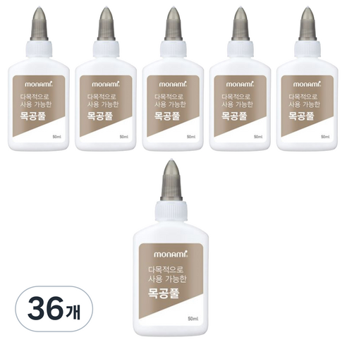 모나미 다목적으로 사용 가능한 목공풀, 50ml, 36개