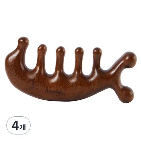 니가조화 얼굴 마사지 바디 두피 우드 괄사, 4개, F타입