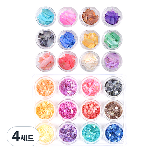 어썸젤리 셀프네일 자개 24종세트 10-96&101, 고급 물방울 네일, 4세트