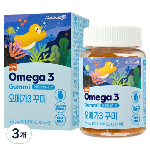 네추럴라이즈 오메가3 꾸미, 60정, 3개