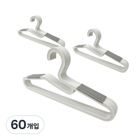 까사마루 논슬립 옷걸이, 그레이, 60개입