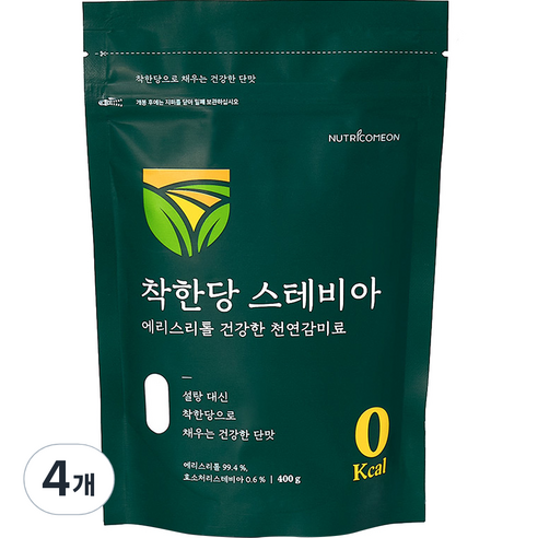 뉴트리커먼 착한당 스테비아 에리스리톨 천연감미료, 4개, 400g