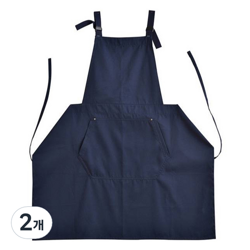 올웨일리 생활방수 키친 카페 작업 다용도 앞치마 TSP2387, 블루, 2개